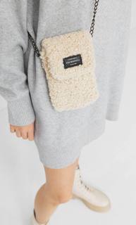 Stradivarius Сумка Для Смартфона Из Мягкой Ткани Женская Коллекция Ванильный 103