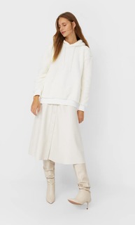 Stradivarius Толстовка Оверсайз Из Мягкой Ткани Женская Коллекция Цвет Небеленого Полотна Xl