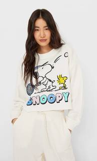 Stradivarius Толстовка Snoopy Женская Коллекция Цвет Небеленого Полотна Xl