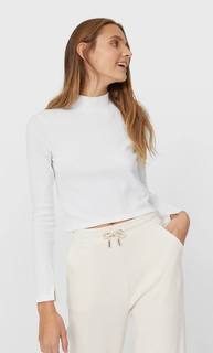 Stradivarius Укороченный Топ Soft Touch Женская Коллекция Цвет Небеленого Полотна Xl