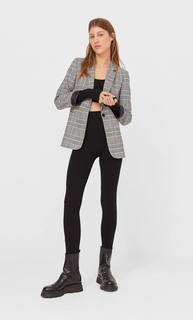 Stradivarius Базовый Трикотажный Пиджак Женская Коллекция Темно-Серый Xs