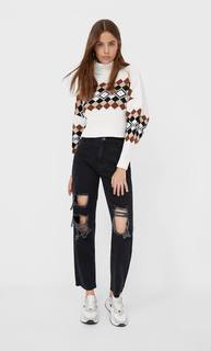 Stradivarius Свитер С Высоким Воротником Женская Коллекция Multicolor Xl