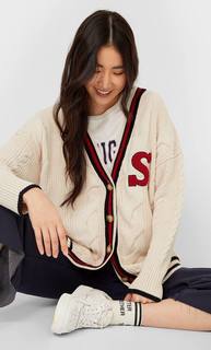 Stradivarius Кардиган Оверсайз В Стиле Колледж Женская Коллекция Multicolor L