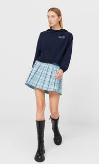 Stradivarius Худи Из Мягкой Ткани Женская Коллекция Морской Синий Xl