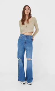 Stradivarius Кардиган Из Пушистой Пряжи Женская Коллекция Multicolor Xl