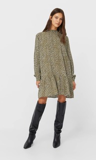 Stradivarius Короткое Платье С Принтом Женская Коллекция Multicolor Xl