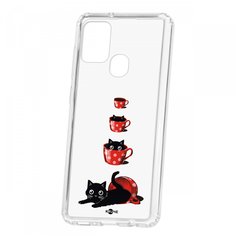 Чехол-накладка Samsung Galaxy A21S Kruche Print Котенок в чашке КruЧЕ