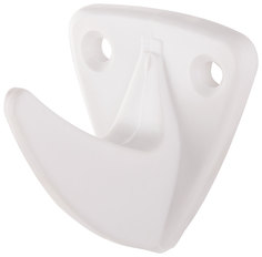 Крючок-вешалка 2-рожковый пластиковый белый КУРС 66845