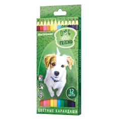 Карандаши цветные "Лучшие друзья", шестигранные, 12 цветов SchoolФормат