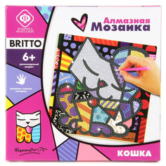 Алмазная мозаика "Бритто. Кошка", 20x20 см Фабрика Фантазий