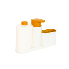 Органайзер для ванной Blonder Home с дозатором оранжевый, 27,5х6,5х17,5 см, BH-TMB3-19