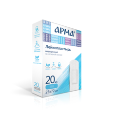 Лейкопластырь медицинский АРМА 25х72мм полимерный прозрачный 20 шт.