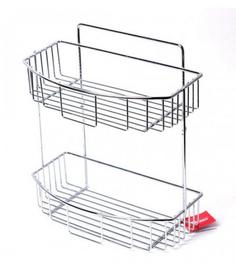 Полка 2-ярусная полуовальная 30.5*15*29.5см хромированная Besser