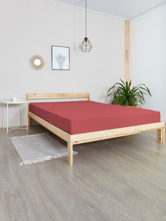 Простыня на резинке трикотаж "Всё себе", Марсала, 140 х 200