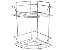 Полка 2-ярусная угловая 29.5*22*33см (21.5*21.5*33см) хромированная Besser