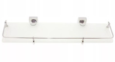 Полка прямоугольная 51*15*5см стеклянная на стальном креплении Besser