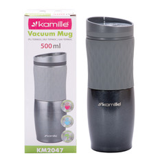 Термокружка Kamille 500ml. из нержавеющей стали с TPR вставкой