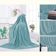 Жаккардовый плед "KARTEKS"Пирамидка-06 светло-бирюзовый/ 783/150.006