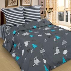 Постельное бельё "Pastel" поплин, Еноты, Размер: 2.0 евро простыня Традиция