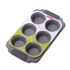 Форма для запекания 30*18*3см с 6 отделениями (серый и бежевый мрамор) Kamille