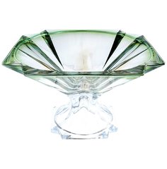 Фруктовница на ножке зеленая 33 см METROPOLITAN R-G Crystalite Bohemia