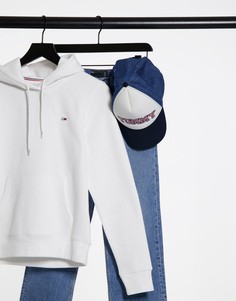 Белый флисовый худи Tommy Jeans