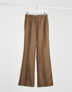 Широкие брюки в стиле 70-х ASOS DESIGN-Бежевый