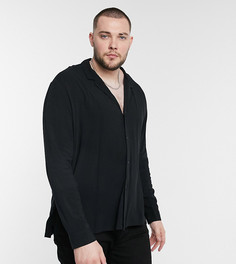 Черная свободная рубашка с отложным воротником ASOS DESIGN Plus-Черный