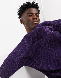 Фиолетовый трикотажный джемпер с эффектом «металлик» ASOS DESIGN