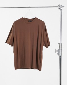 Футболка в стиле oversized коричневого цвета ASOS DESIGN-Коричневый
