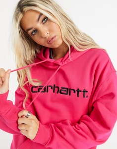 Розово-черный свитер с капюшоном Carhartt WIP-Розовый