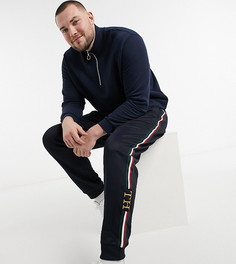 Темно-синие джоггеры с манжетами и монограммой от комплекта Tommy Hilfiger Big & Tall-Темно-синий