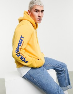 Желтый спортивный худи с логотипом на рукаве Polo Ralph Lauren