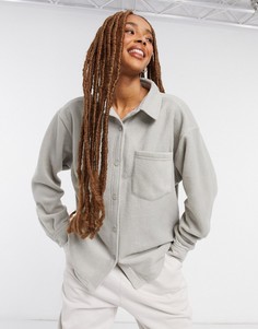 Куртка-рубашка в стиле oversized из флиса ASOS DESIGN-Кремовый