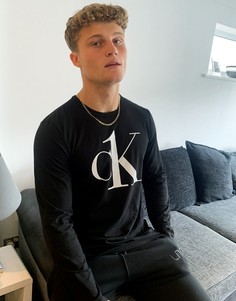 Черный лонгслив с логотипом Calvin Klein CK One