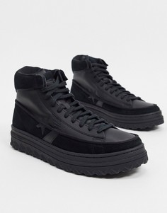 Кожаные высокие кроссовки черного цвета Converse Pro Leather X2-Черный