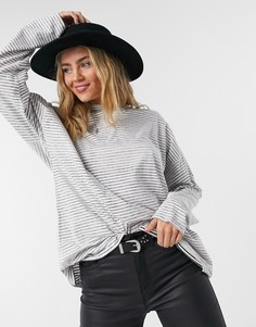 Трикотажный топ цвета слоновой кости в черную полоску Free People Be Free-Мульти