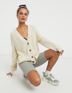 Oversized-кардиган белого цвета Monki Maria-Белый