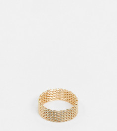 Золотистое кольцо с цепочным дизайном ASOS DESIGN Curve-Золотистый