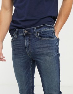 Темные джинсы скинни Hollister-Голубой