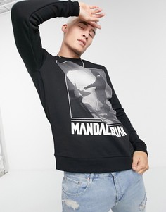 Черный свитшот с принтом "Мандалорец" ASOS DESIGN