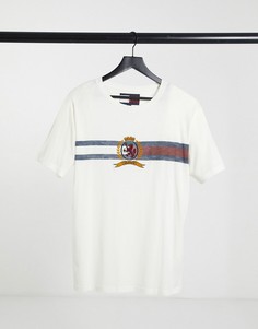 Белая футболка бойфренда с гербом-логотипом на груди Tommy Hilfiger Collections-Белый