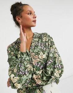 Блузка с принтом листьев Monki Natalie-Многоцветный