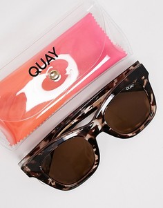 Солнцезащитные очки с крупной квадратной оправой Quay Australia After Hours Womens-Коричневый