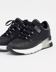 Черные беговые кроссовки с блестками на толстой подошве ASH krush-Черный