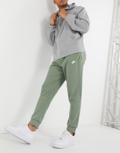 Шалфейно-зеленые/белые флисовые джоггеры Nike Modern-Белый