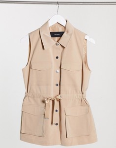 Светло-коричневый жилет с завязкой на талии Vero Moda
