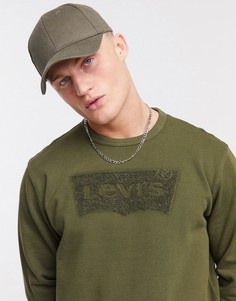 Свитшот оливкового цвета с круглым вырезом и принтом Levis-Зеленый Levis®