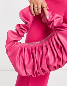Ярко-розовая сумка на плечо с большими оборками ASOS DESIGN-Розовый
