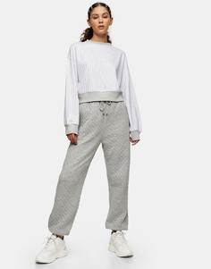 Серые стеганые джоггеры от комплекта Topshop-Серый
